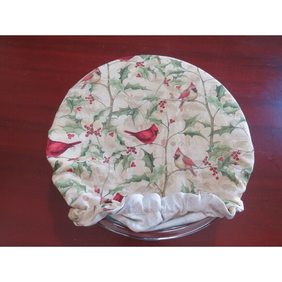 Kitchenaid Bowl Cover, Reversible  Christmas Holly, Cardinals and Snowflakes - Picture 3 of 8